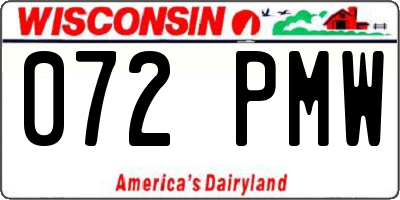 WI license plate 072PMW