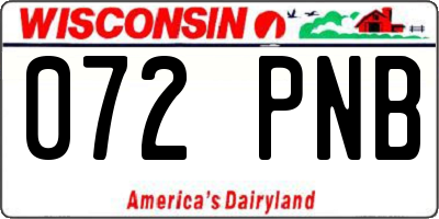 WI license plate 072PNB