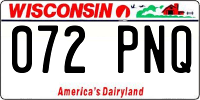 WI license plate 072PNQ