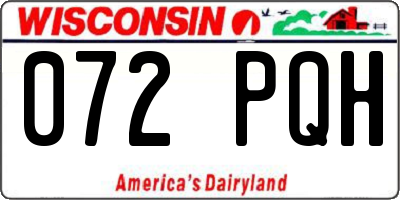 WI license plate 072PQH