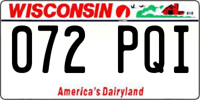 WI license plate 072PQI
