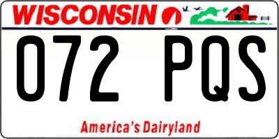 WI license plate 072PQS