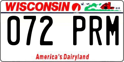 WI license plate 072PRM