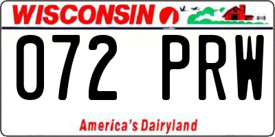 WI license plate 072PRW