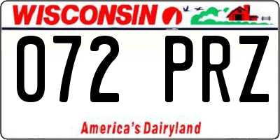 WI license plate 072PRZ