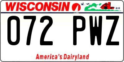 WI license plate 072PWZ