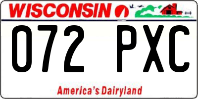 WI license plate 072PXC
