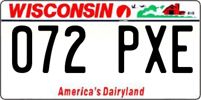 WI license plate 072PXE