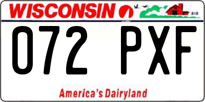 WI license plate 072PXF
