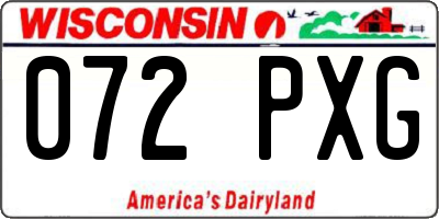WI license plate 072PXG
