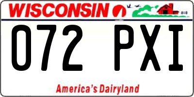 WI license plate 072PXI