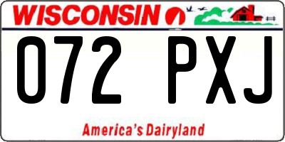 WI license plate 072PXJ
