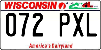 WI license plate 072PXL