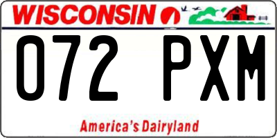 WI license plate 072PXM