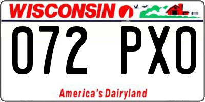 WI license plate 072PXO