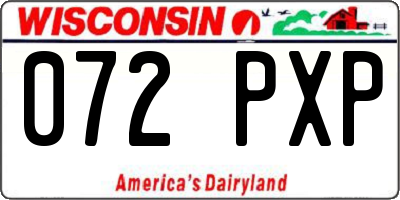 WI license plate 072PXP