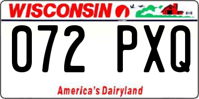 WI license plate 072PXQ