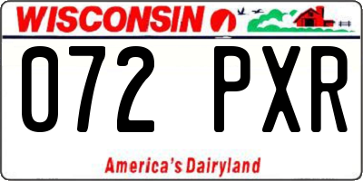 WI license plate 072PXR