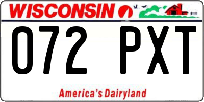 WI license plate 072PXT