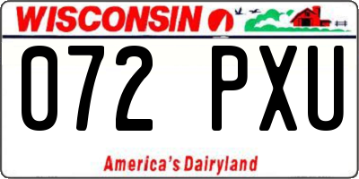 WI license plate 072PXU