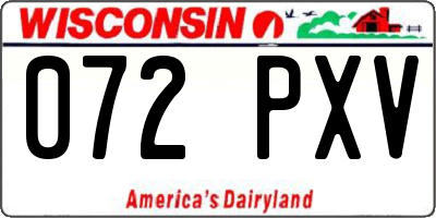 WI license plate 072PXV