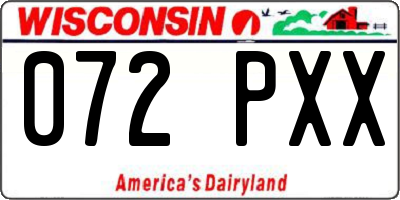 WI license plate 072PXX
