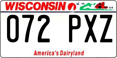 WI license plate 072PXZ