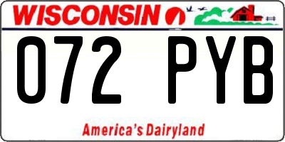 WI license plate 072PYB