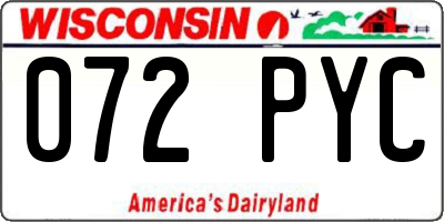 WI license plate 072PYC