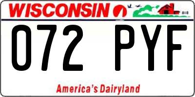 WI license plate 072PYF