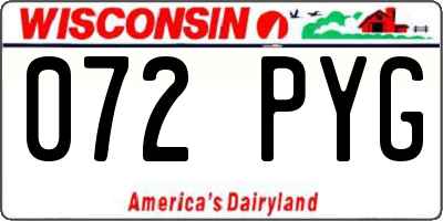 WI license plate 072PYG