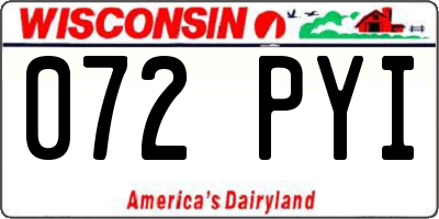 WI license plate 072PYI
