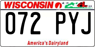 WI license plate 072PYJ
