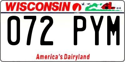 WI license plate 072PYM