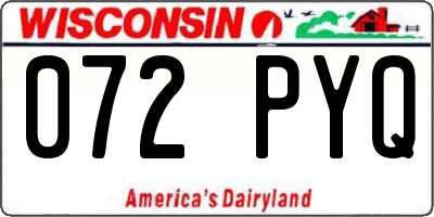 WI license plate 072PYQ