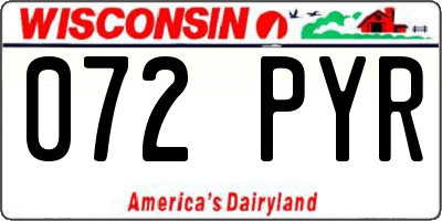 WI license plate 072PYR