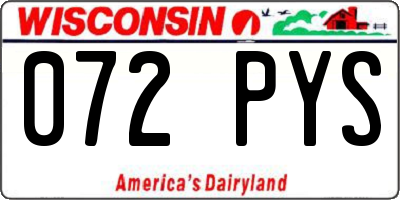 WI license plate 072PYS