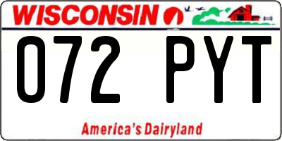 WI license plate 072PYT