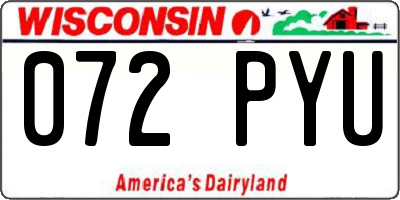 WI license plate 072PYU