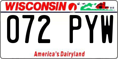 WI license plate 072PYW