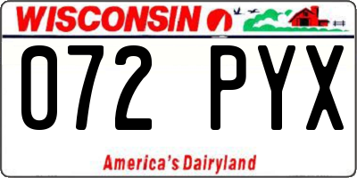 WI license plate 072PYX