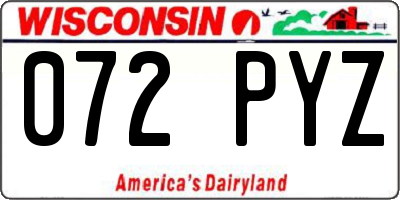WI license plate 072PYZ