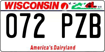 WI license plate 072PZB