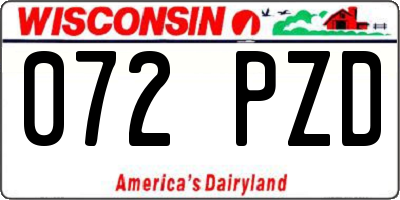 WI license plate 072PZD