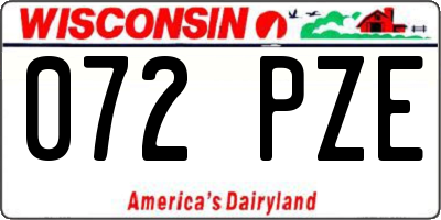 WI license plate 072PZE