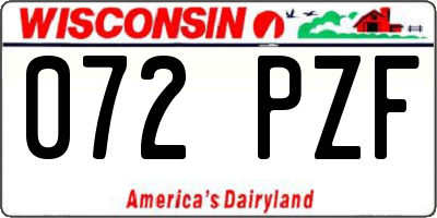 WI license plate 072PZF