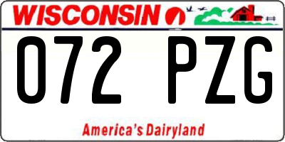 WI license plate 072PZG