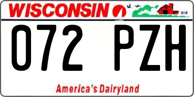 WI license plate 072PZH