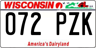 WI license plate 072PZK