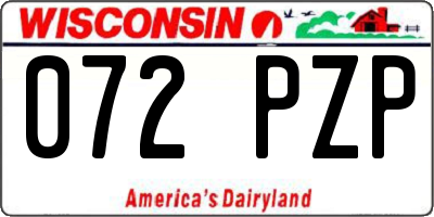 WI license plate 072PZP